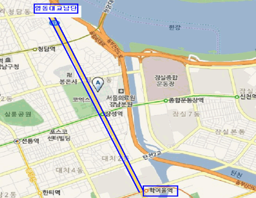 영동대로 (영동대교남단 ~ 학여울역사거리)